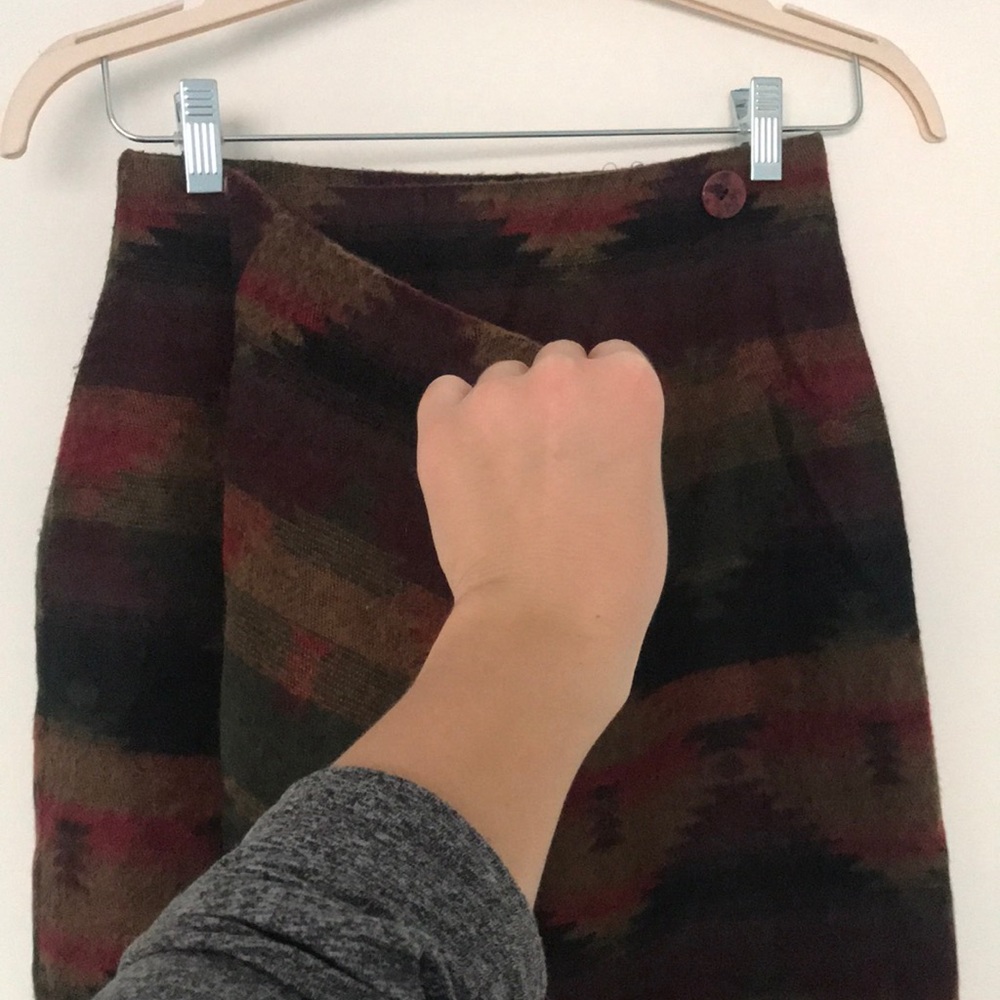 VINTAGE Felted Wrap Mini Skirt Western Style - Picture 2 of 7